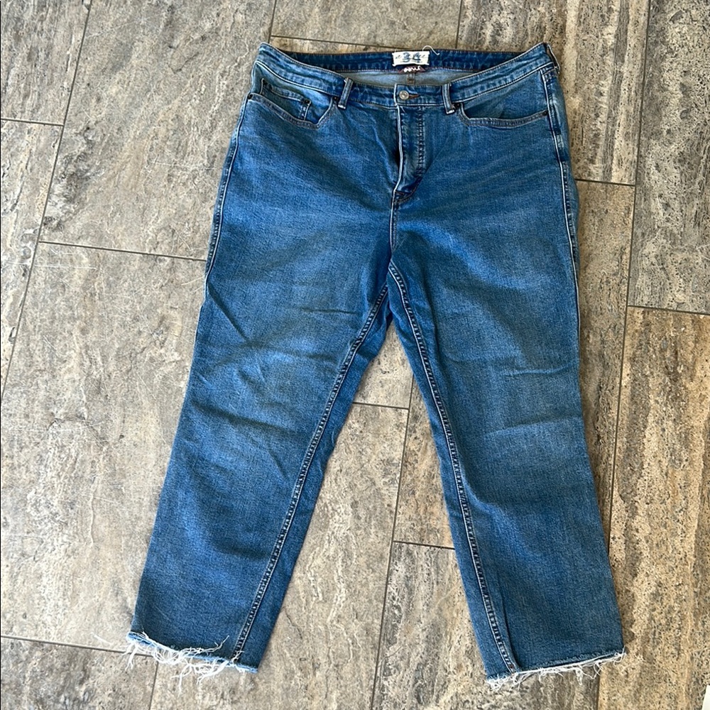 Free People Blue Ankle Cropped Jeans